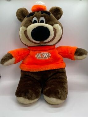 Vintage A&W Restaurants Rooty The Great Root Bear Plush Stuffed Masco